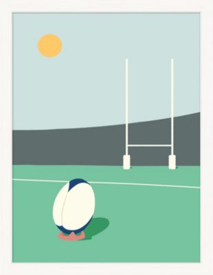 Affiche Rugby vert Dada Art l.30 x H.40 cm
