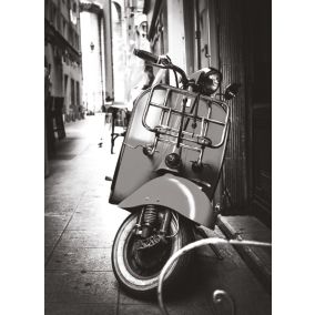 Affiche scooter noir et blanc L.50 x H.70cm Dada Art