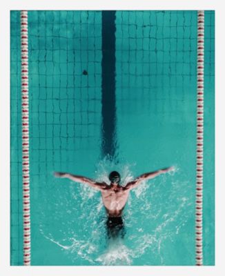 Affiche Swimming bleu Dada Art l.40 x H.50 cm