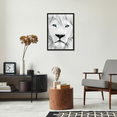 Affiche tigre blanc yeux bleus L.50 x H.70cm Dada Art