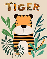 Affiche Tigre enfant multicouleur Dada Art l.24 x H.30 cm