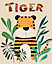 Affiche Tigre enfant multicouleur Dada Art l.24 x H.30 cm