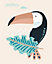 Affiche Toucan multicouleur Dada Art l.24 x H.30 cm