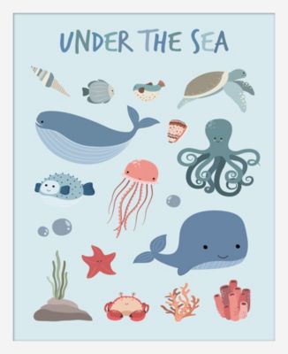 Affiche Under the sea bleu Dada Art l.40 x H.50 cm