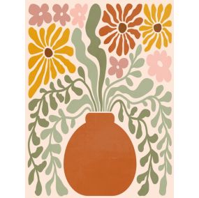 Affiche vase bouquet terracotta l.30 x l.40 cm Dada Art