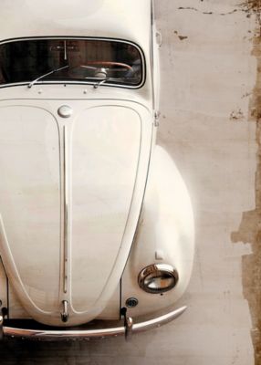 Affiche voiture blanche vintage l.50 x l.70 cm Dada Art
