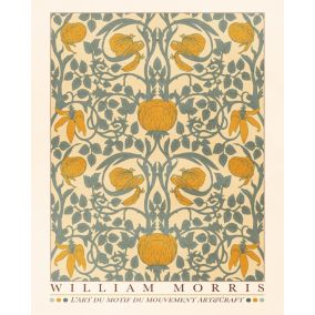 Affiche William Morris l'art du motif du mouvement art & craft fleurs feuilles Dada Art l.40 x H.50 cm