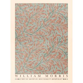 Affiche William Morris motifs fleurs et feuilles rouges l.30 x H.40 cm Dada art