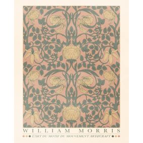 Affiche William Morris rose Dada Art l.40 x H.50 cm
