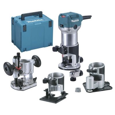 Affleureuse-défonceuse Makita Rt0702cx3j (4 En 1) 6mm 710w + Makpac