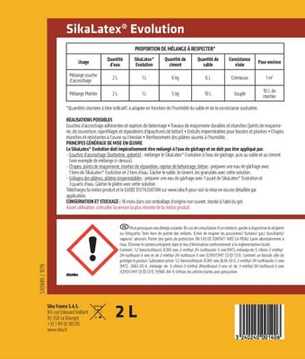 Agent d'adhérence et additif pour mortiers Sika SikaLatex 2 L