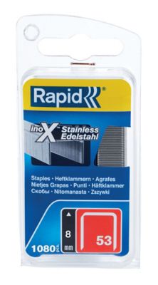 Agrafes Rapid n°53 8 mm inox Acier inoxydable