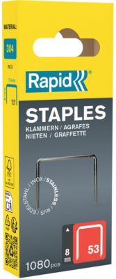 Agrafes Rapid n°53 8 mm inox Acier inoxydable