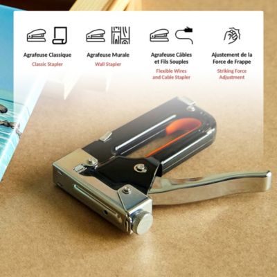 Agrafeuse 3 en 1 manuelle FISHTEC clouage agrafage mural et cable structure metal