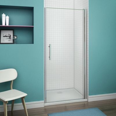 Aica 76x187cm Porte Pivotante Porte De Douche Paroi De Douche En Niche Verre Anticalcaire