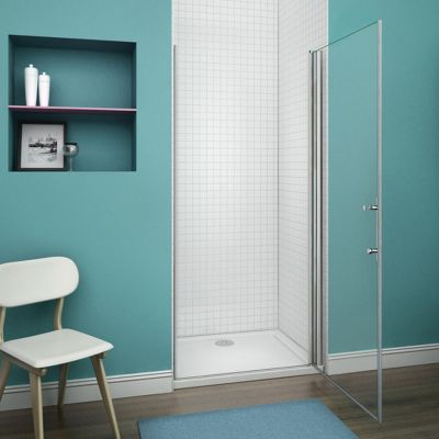 Aica 76x187cm Porte Pivotante Porte De Douche Paroi De Douche En Niche Verre Anticalcaire