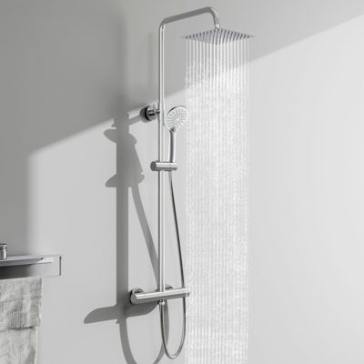 AICA colonne de douche thermostatique en laiton, douche de tête carrée ...
