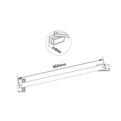 Paroi Douche Italienne 50x200cm Verre 8mm - Profilé Noir Mat AICA