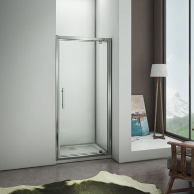 Aica Porte De Douche 76x185 Cm Porte Pivotante Installation En Niche Verre Securit