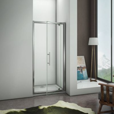 Aica Porte De Douche 76x185 Cm Porte Pivotante Installation En Niche Verre Securit