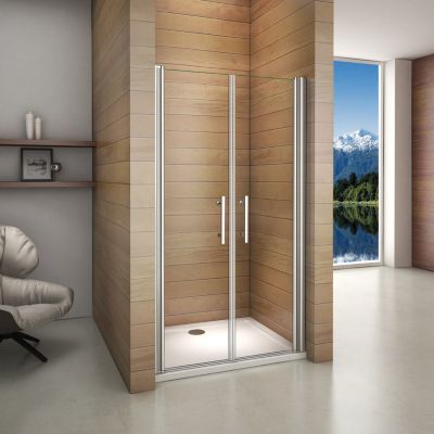Aica Porte De Douche Battante 90x187cm Porte De Douche Installation En Niche Ouverte Vers L'intérieur Ou L'extérieur