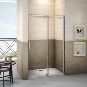 Aica Porte De Douche Coulissante 100x195cm En 8mm Verre Anticalcaire