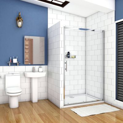 Aica Porte De Douche Coulissante 120x190cm Transparente Chromé