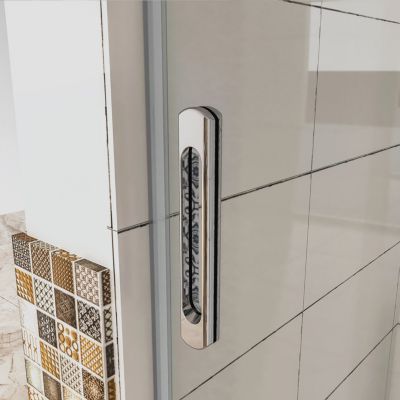 Aica Porte De Douche Coulissante 140x190cm En 8mm Verre Anticalcaire Installation En Niche
