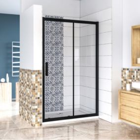 Aica Porte De Douche Noir Mat 160x195cm Porte De Douche Avec L'amortisseur Porte Coulissante En 8mm Verre Anticalcaire