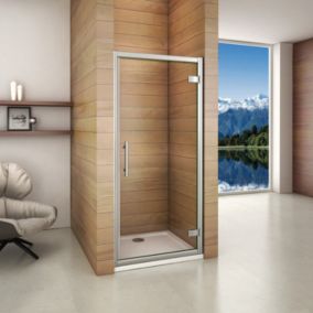 Aica Porte De Douche Pivotante 100x185cm Installation En Niche En Verre Securit