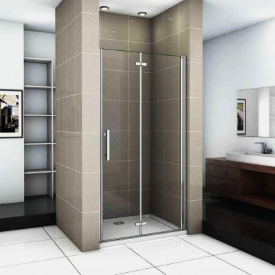 Aica Porte De Douche Pivotante Et Pliante 70cm Verre Trempé Anticalcaire Hauteur 185cm