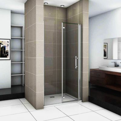 Aica Porte De Douche Pivotante Et Pliante 70cm Verre Trempé Anticalcaire Hauteur 185cm