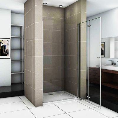 Aica Porte De Douche Pivotante Et Pliante 70cm Verre Trempé Anticalcaire Hauteur 185cm