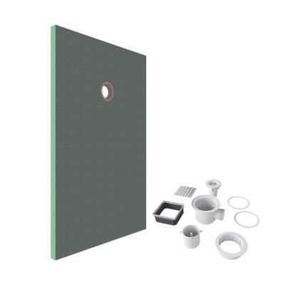 AICA Receveur à carreler en polystyrène - 90 x 120 x 4 cm - recoupable sur mesure - avec bonde de receveur