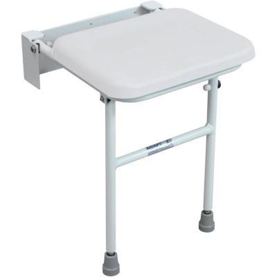Aidapt VB544W - Siège de Douche Rembourré Compact avec Pied Solo Seat Blanc