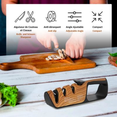 Aiguiseur FISHTEC Wood 3 en 1 couteaux