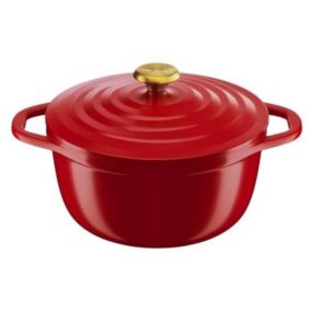 Air cocotte légère 24 cm fonte d'aluminium rouge