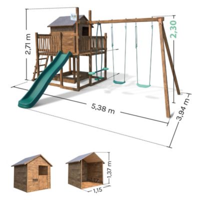 Aire de jeu en bois 5,33 x 3,83 x H.2,71 m, Soulet Tenerife
