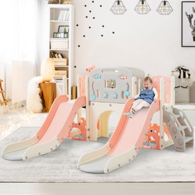 Toboggan 5 En 1 Pour Enfants Et Tout-Petits Avec Panier De Basket