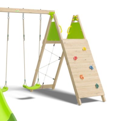 Aire de jeux bois 2,20 m OLYMPIA XPERIENCE VERT- 9 enfants