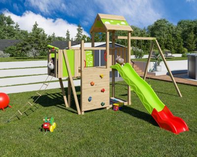 Aire de jeux bois 2,20 m STARRY XPRESSION - 10 enfants