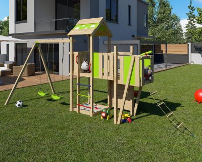 Aire de jeux bois 2,20 m STARRY XPRESSION - 10 enfants