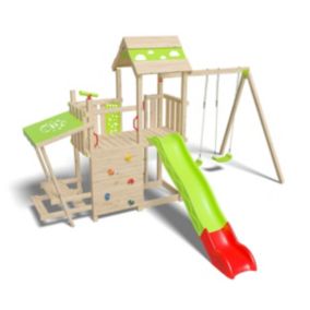 Aire de jeux bois 2,20 m ZESTY XPRESSION - 12 enfants