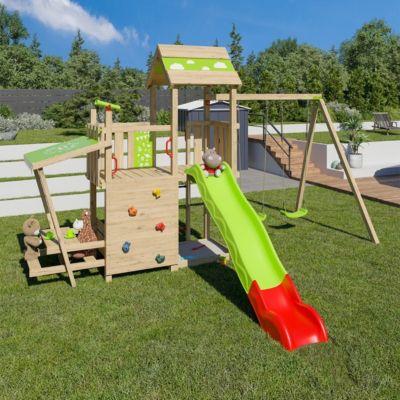 Aire de jeux bois 2,20 m ZESTY XPRESSION - 12 enfants