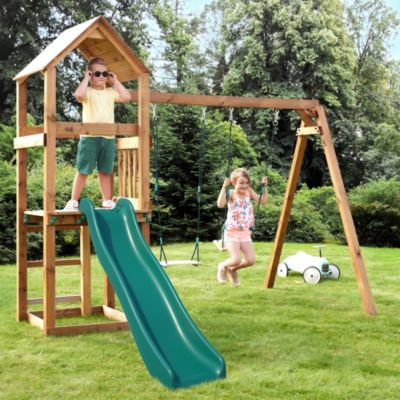 Aire de jeux en bois avec balançoire et toboggan – Nouméa