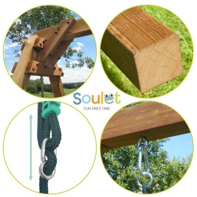 Aire de jeux en bois avec balançoire et toboggan – Nouméa