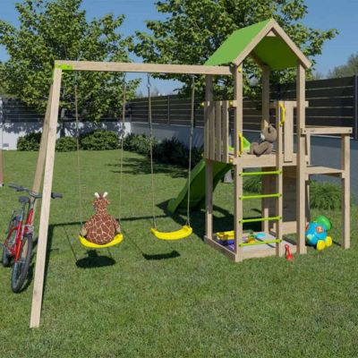 Aire de jeux en bois ULTRA XPERIENCE TRIGANO - 8 enfants