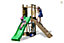 Aire de jeux FUNNY 3 avec rampe d'accès, échelle, bac à sable, toboggan vert & accessoires de jeux