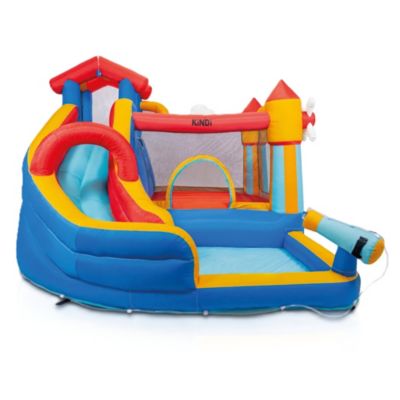 Aire de jeux gonflable KINDI avec toboggan aquatique piscine et panier souffleur 450W 1 pièce.