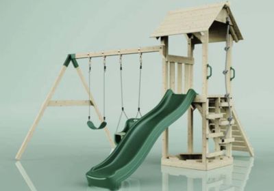 Aire de jeux PolarPlay Vimmerby Aire de jeux portique bois avec toboggan & échelle d'escalade